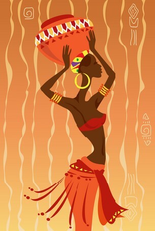 Vector Illustration of African Woman 2